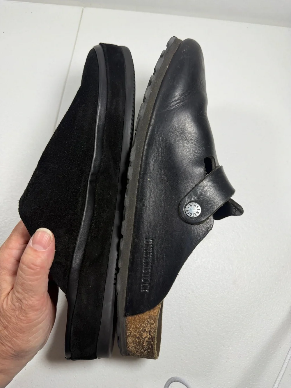 Mulo Men's Black Shearling-Lined Slip-On Mule Slipper size 10